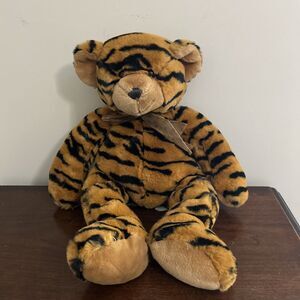 Tiger Striped Bear Teddy Plush Walmart Weighted Tall Orange Black 21"
